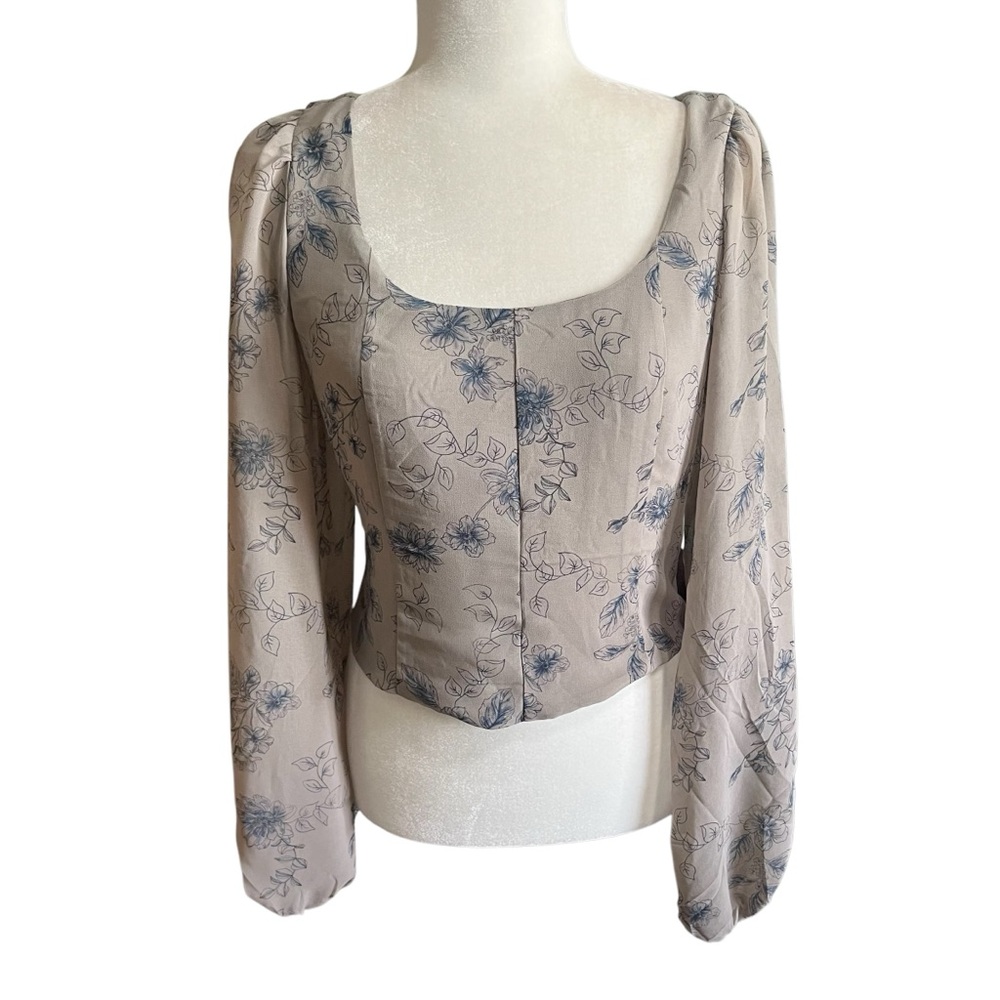 🆕 House of Harlow 1960 bohemian cottage love romantic sheer long sleeve shirt - Picture 2 of 15
